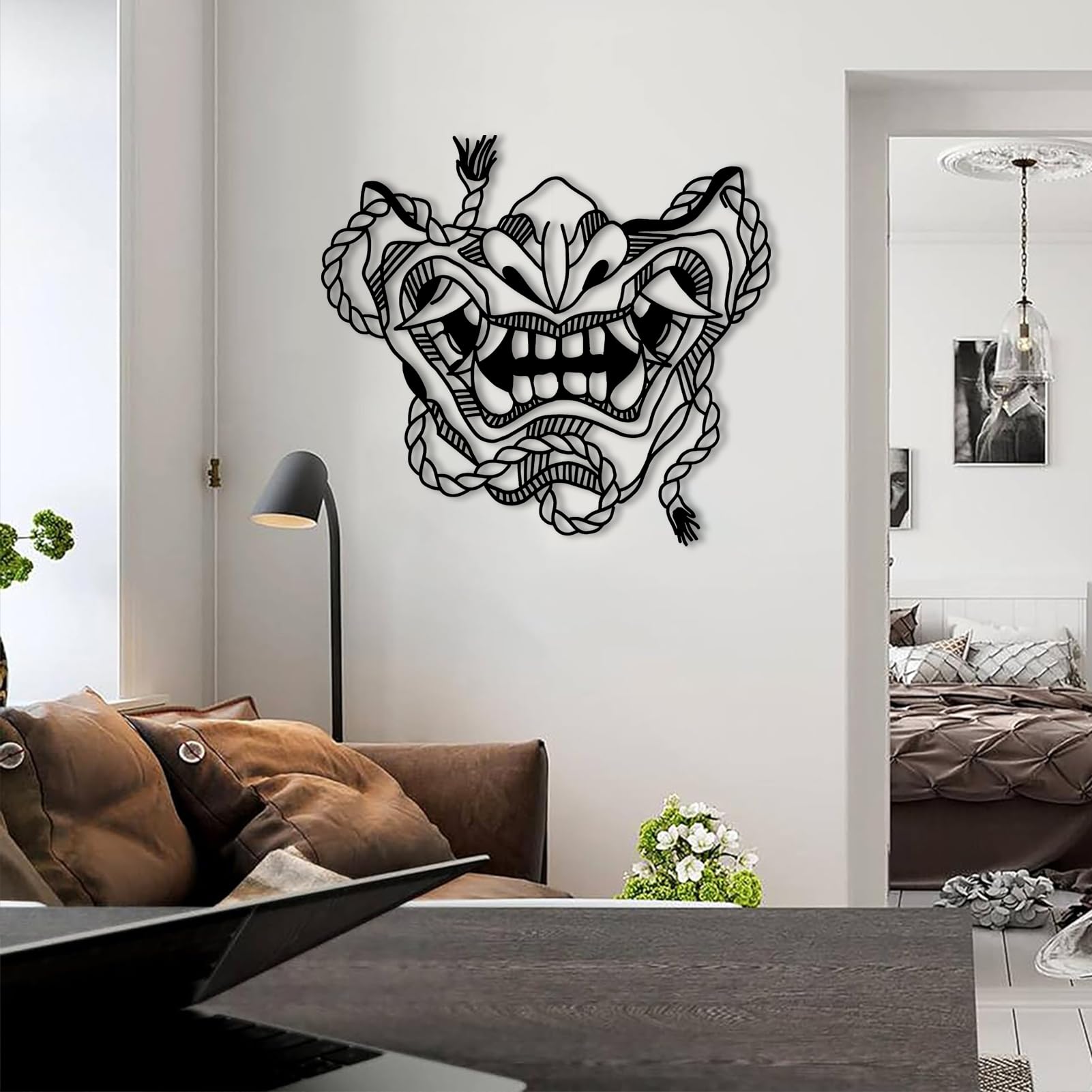 Amazon.com: Metal Wall Decor, Japanese Hannya Mask Art, Oni